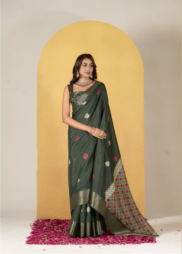 Forest Royale Woven Saree