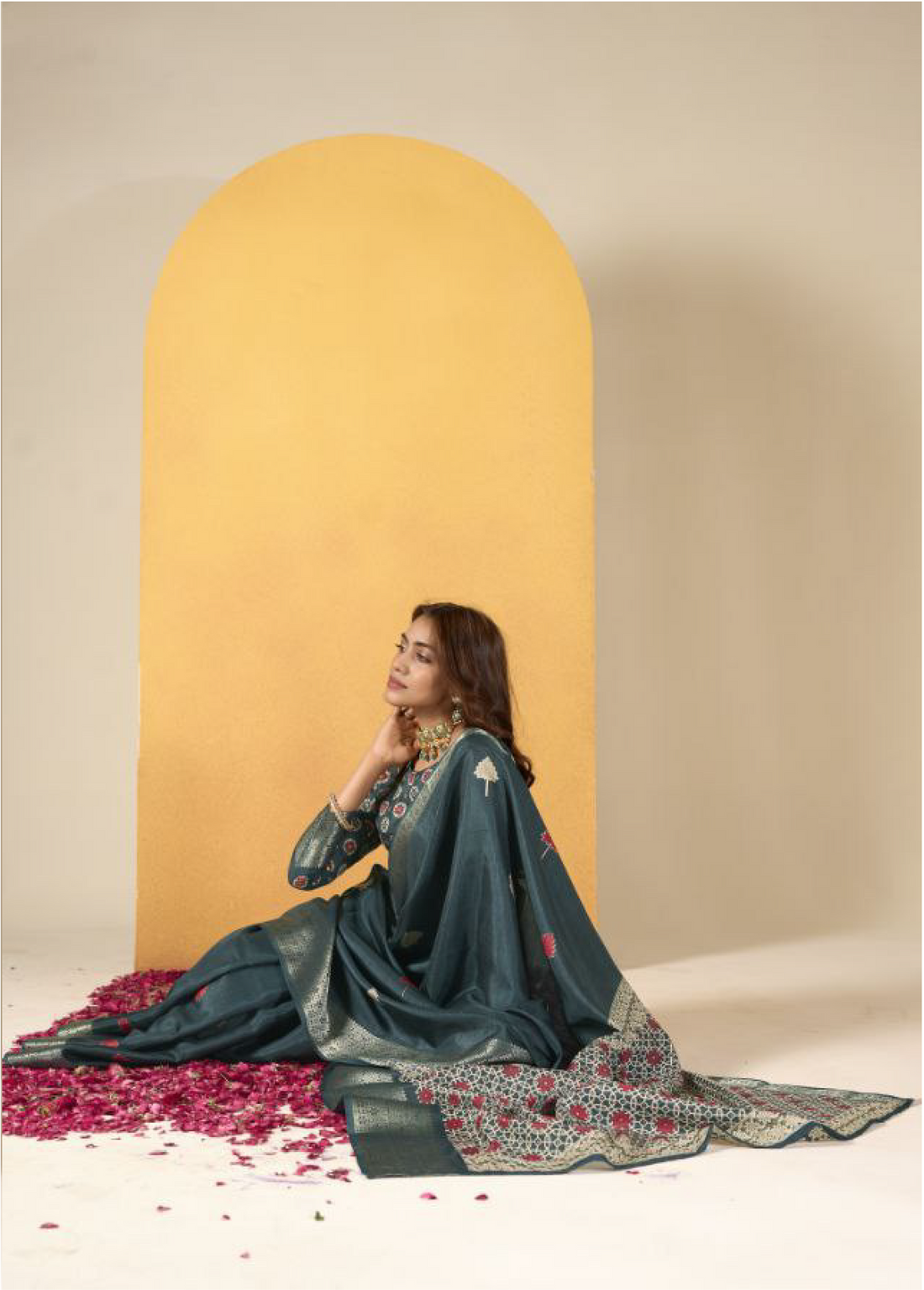 Royal Teal Banarasi Saree