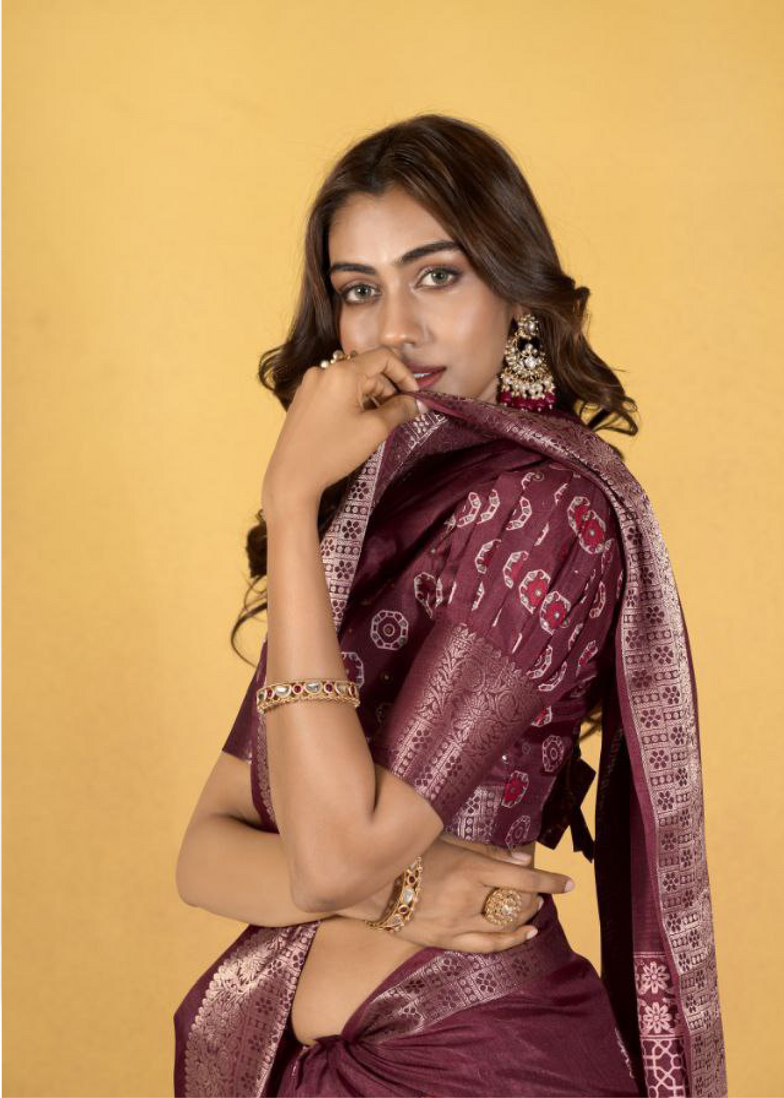 Ornate Maroon Saree