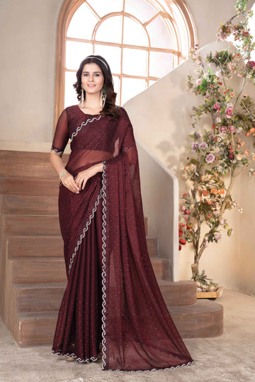 Deep Maroon Saree