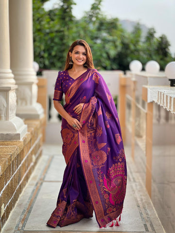 Soft paithani silk with jari weav