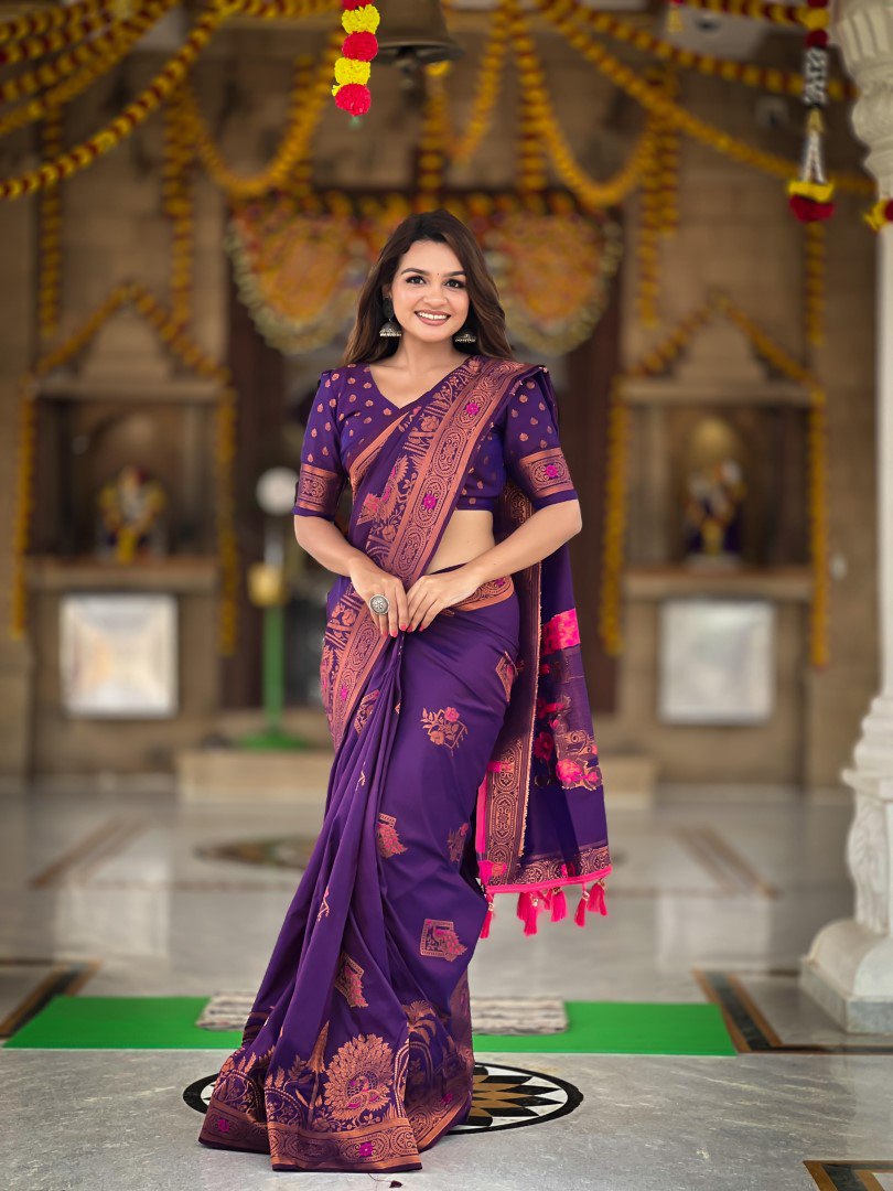 Soft paithani silk with jari weav