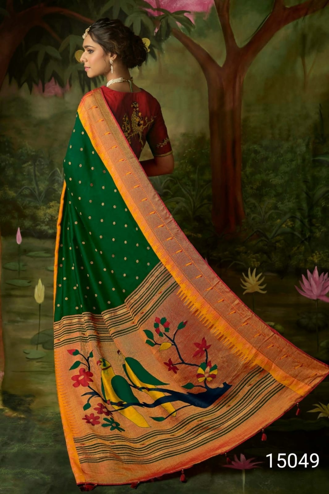 Kimorasilk green paithani saree