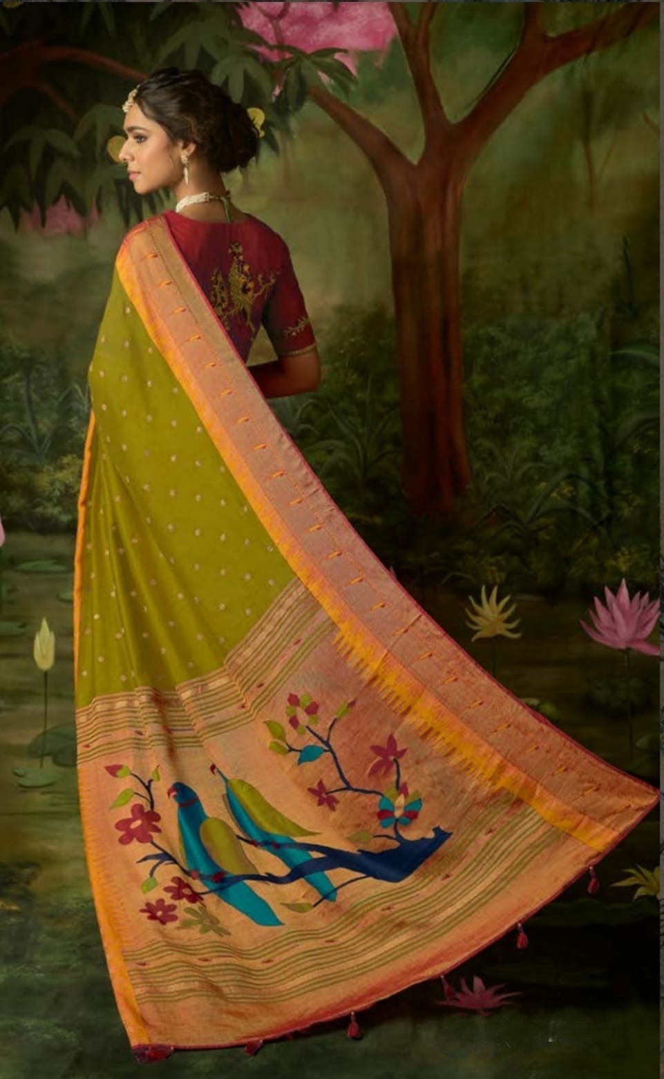 Kimorasilk green paithani saree