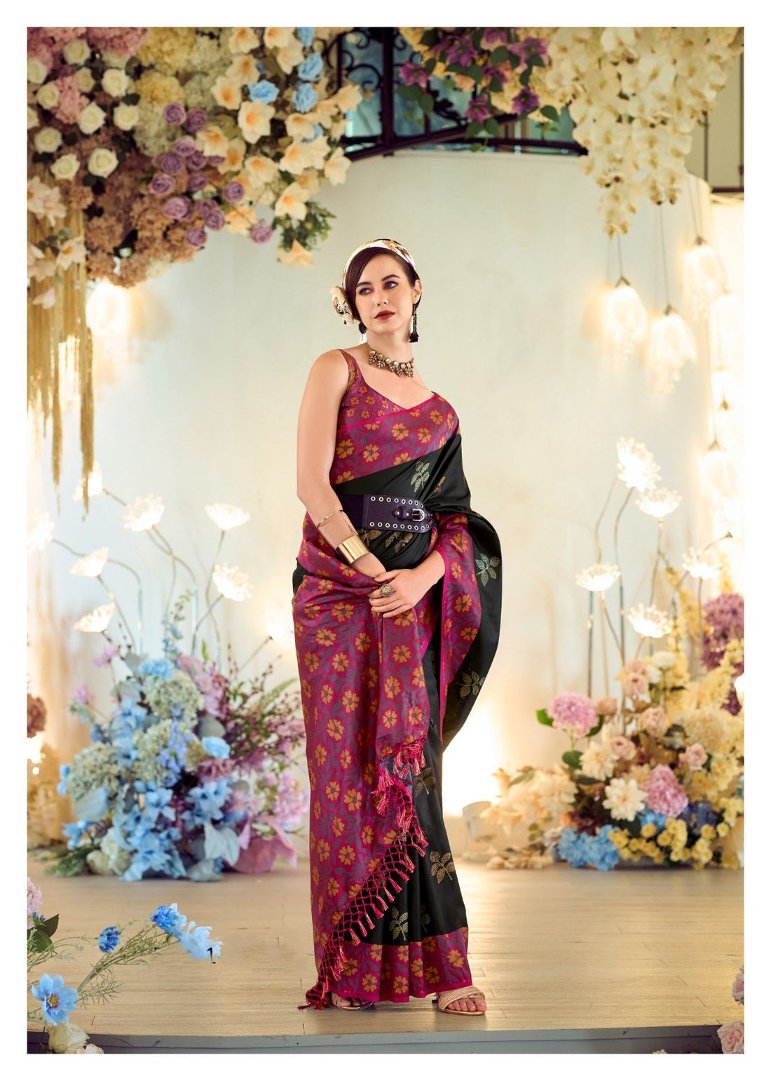 Black classic banarasi silk saree